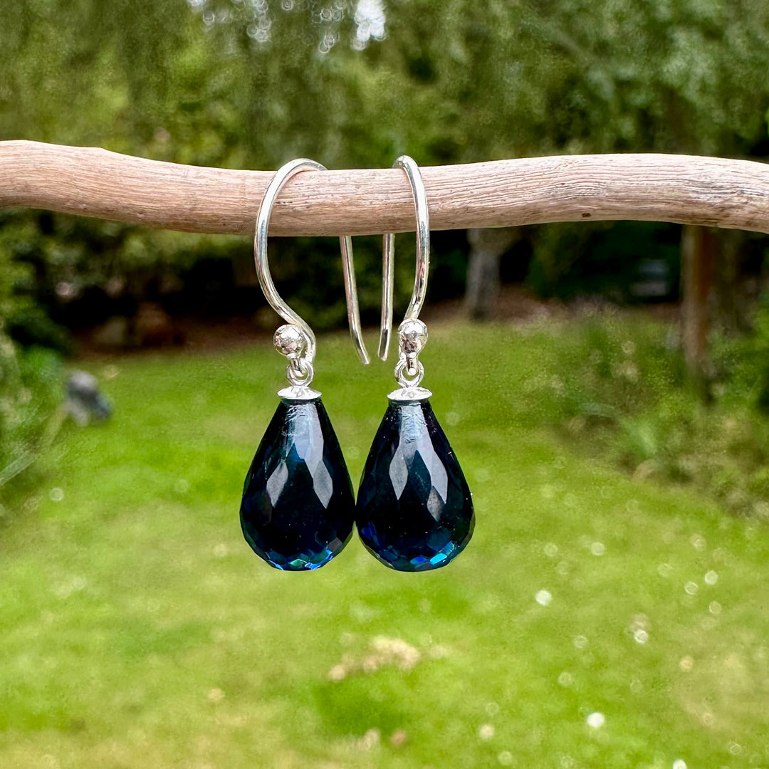 Small London blue topaz earrings