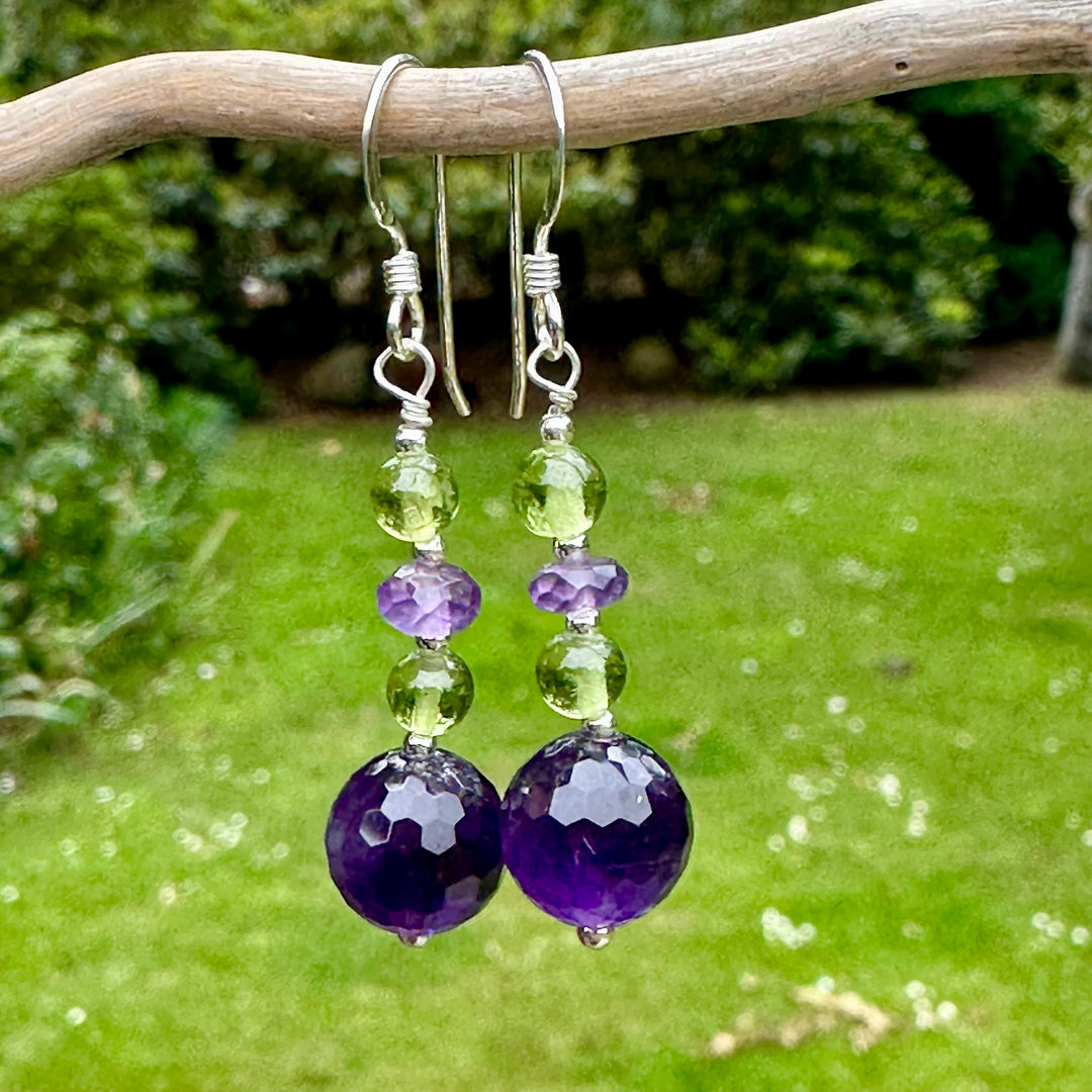 Amethyst & peridot earrings