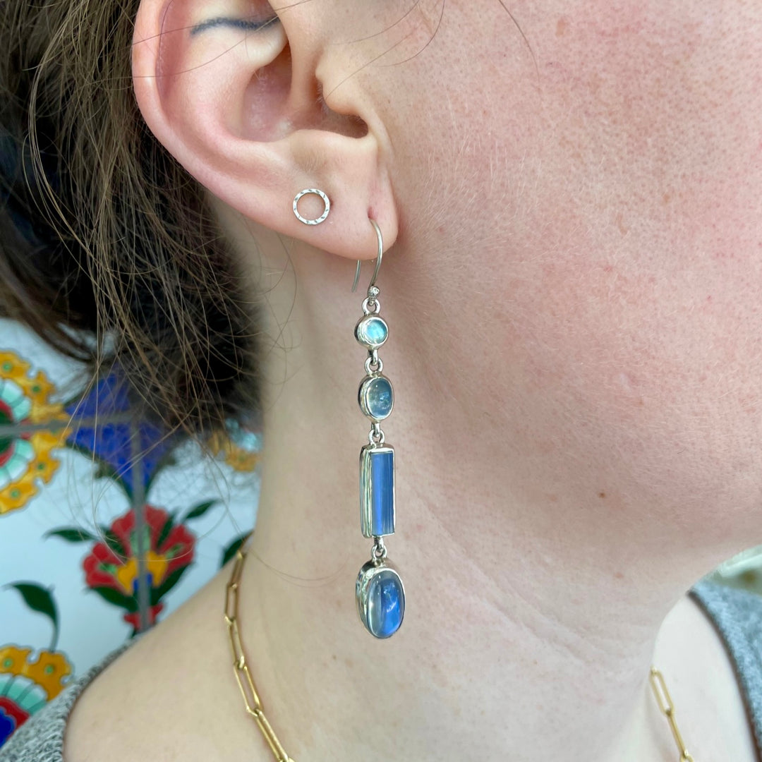 Blue sheen moonstone earrings