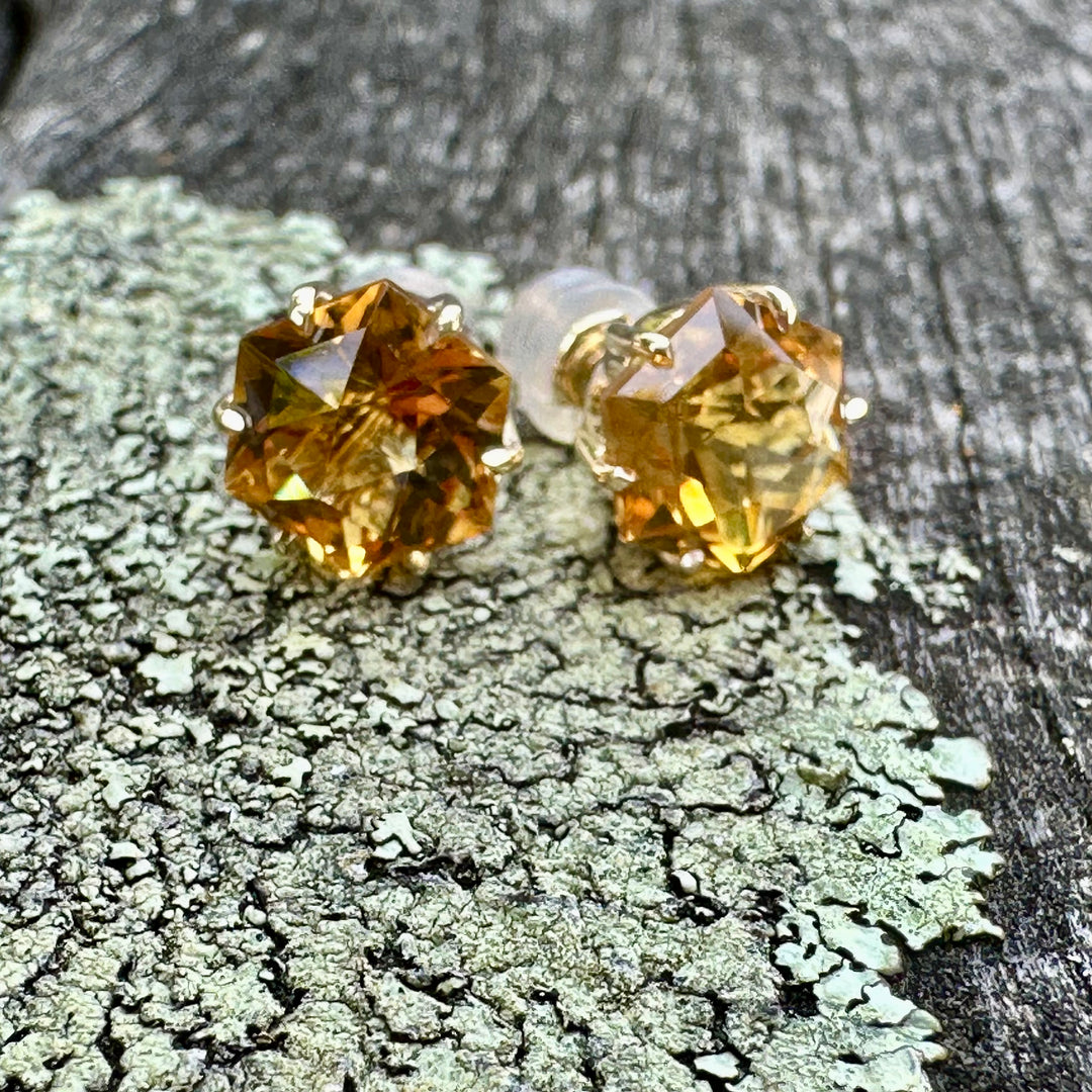 Brazilian citrine studs