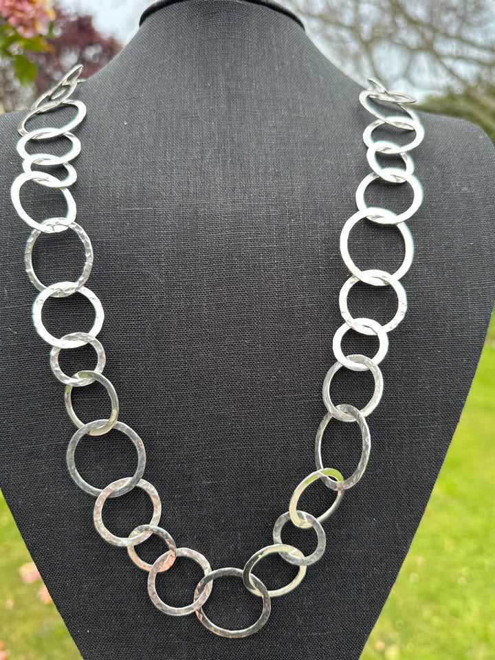 Handmade hammered chain necklace