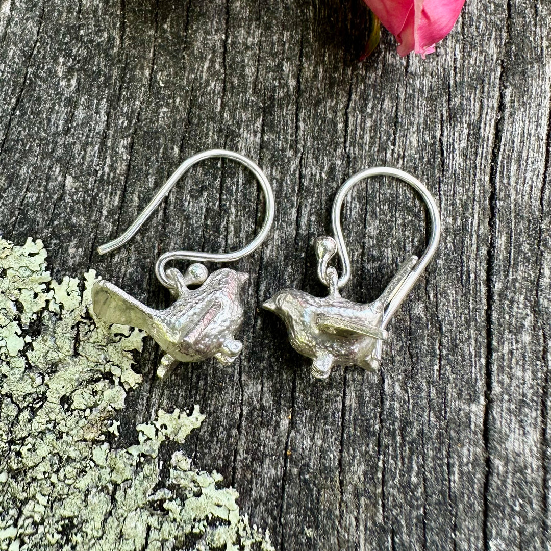 Sterling silver fantail earrings