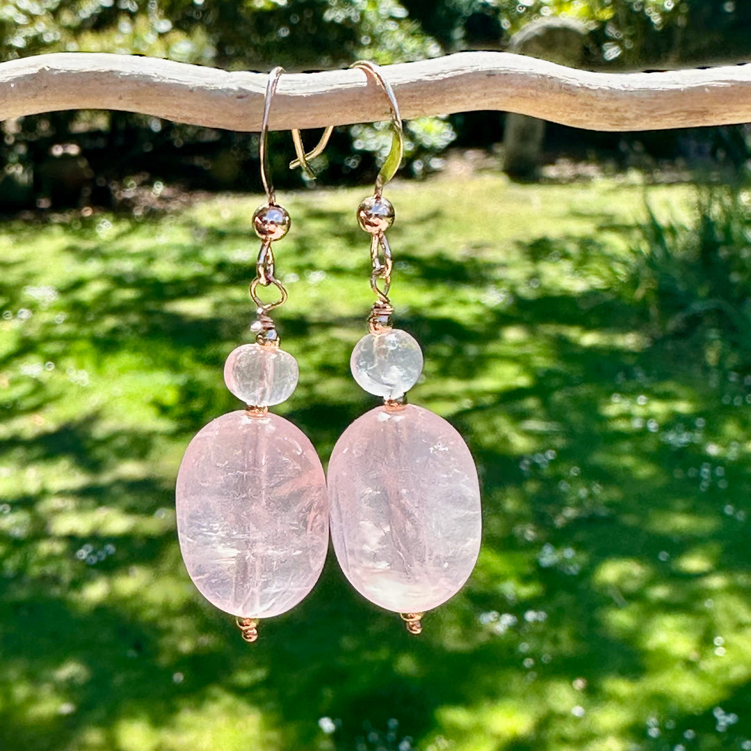 Rose quartz earrings