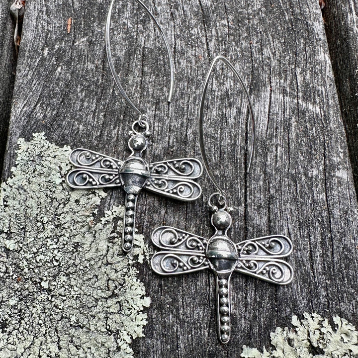 Sterling silver Dragonfly earrings