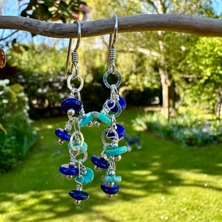 Lapis lazuli and turquoise earrings