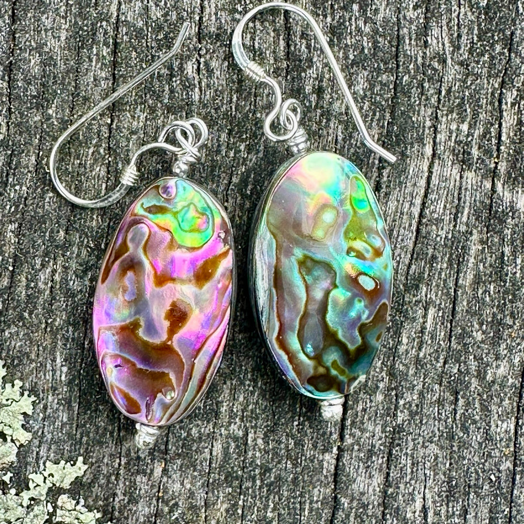 Paua corner earrings