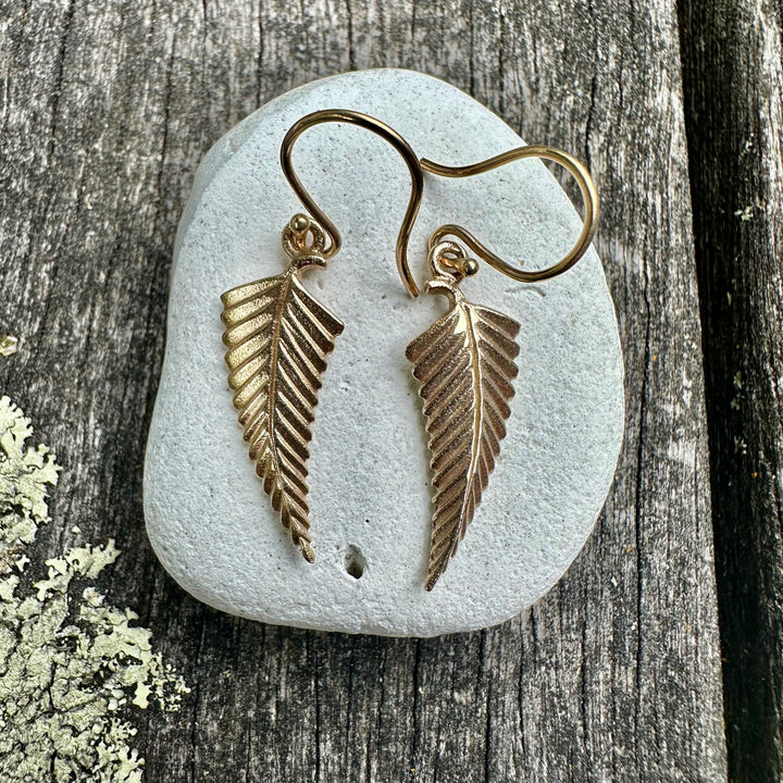 9CY Matched silver fern earrings