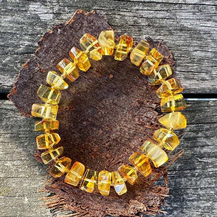 Faceted cognac Baltic Amber bracelet