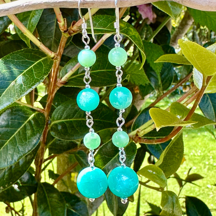 Amazonite & chrysoprase earrings