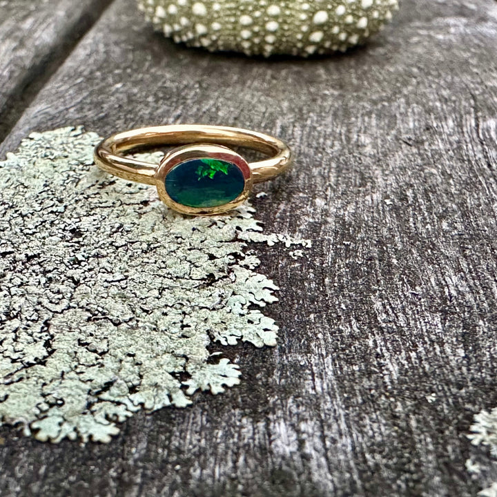 .72ct Australian black opal ring