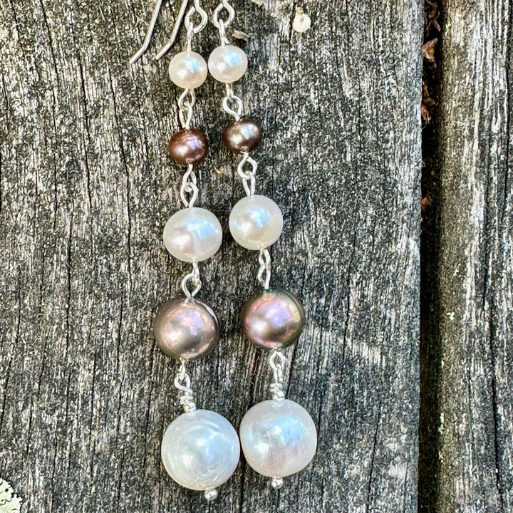 Freshwater pearl drop earrings