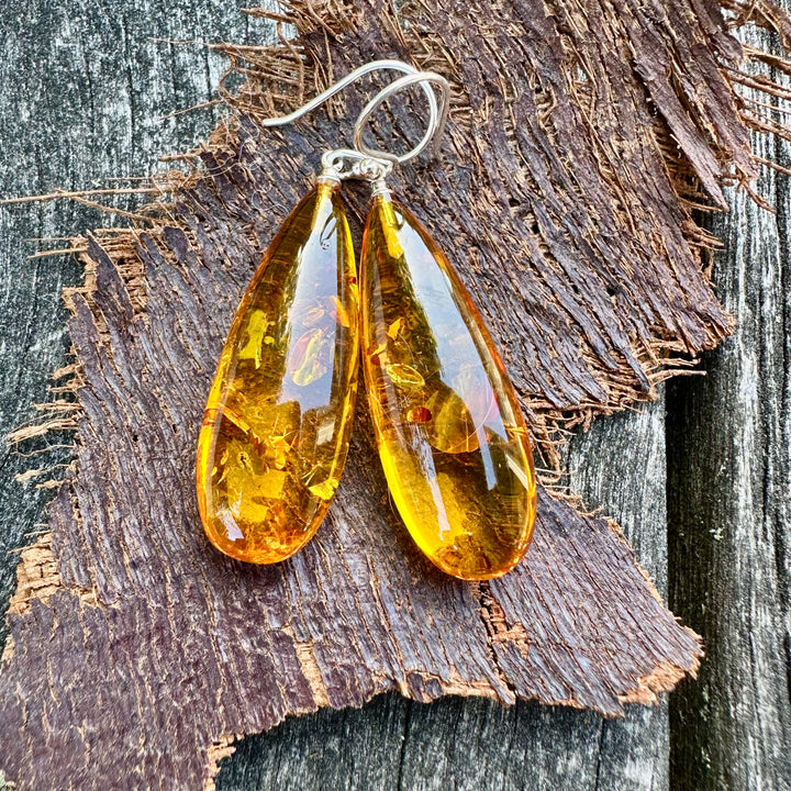 Baltic amber drop earrings