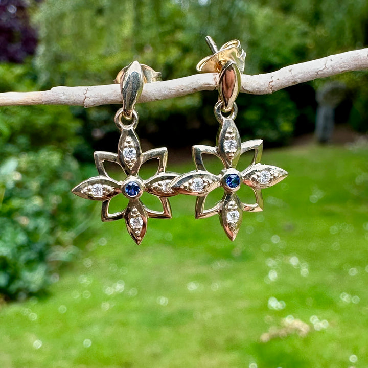 Sapphire and diamond earrings