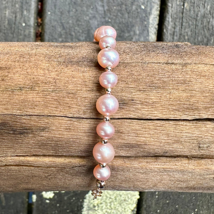 Pink freshwater pearl bracelet