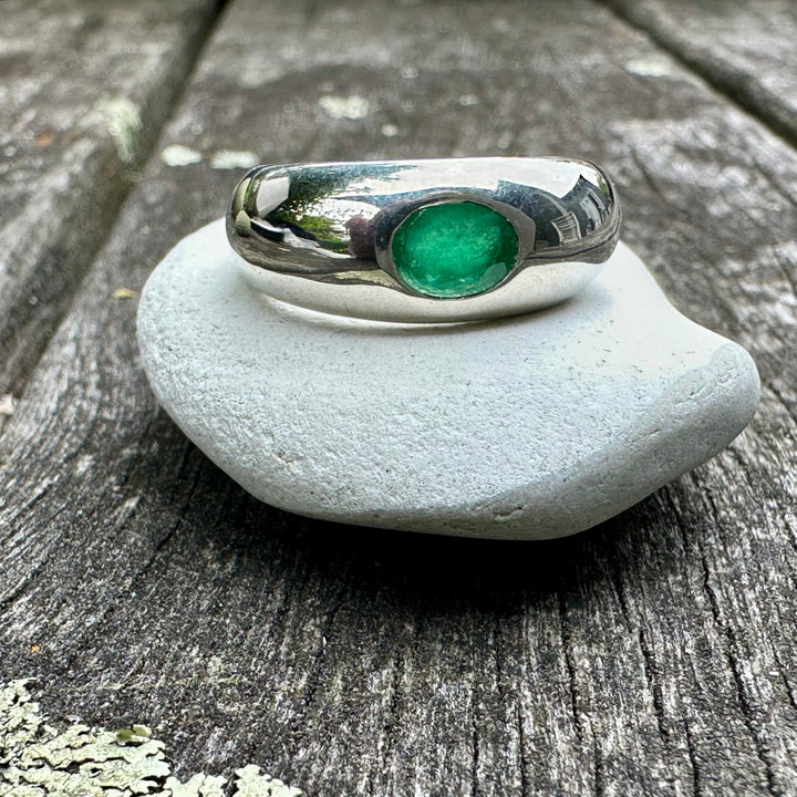 .75ct Brazilian emerald signet ring