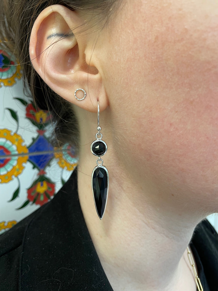 2 Tier Black Onyx Drop Earrings