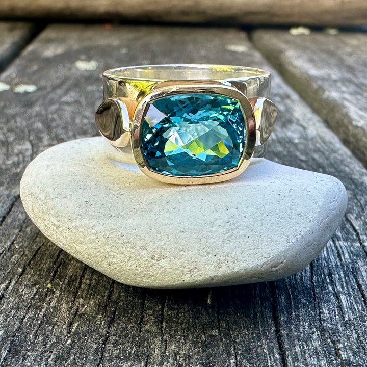 Swiss Blue topaz Amore ring