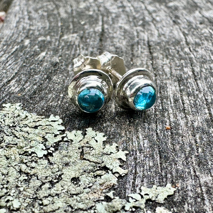 4mm blue topaz studs