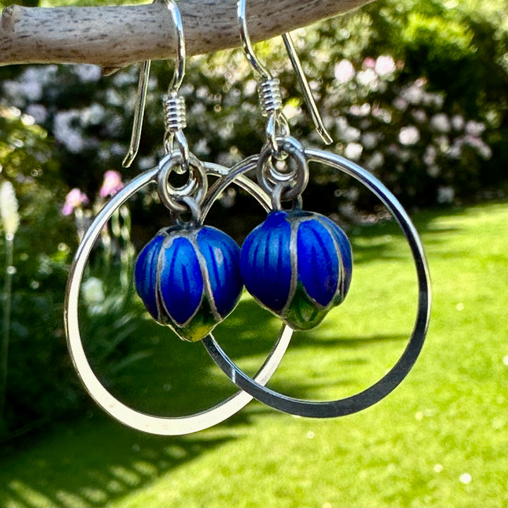 Handmade enamel pod earrings