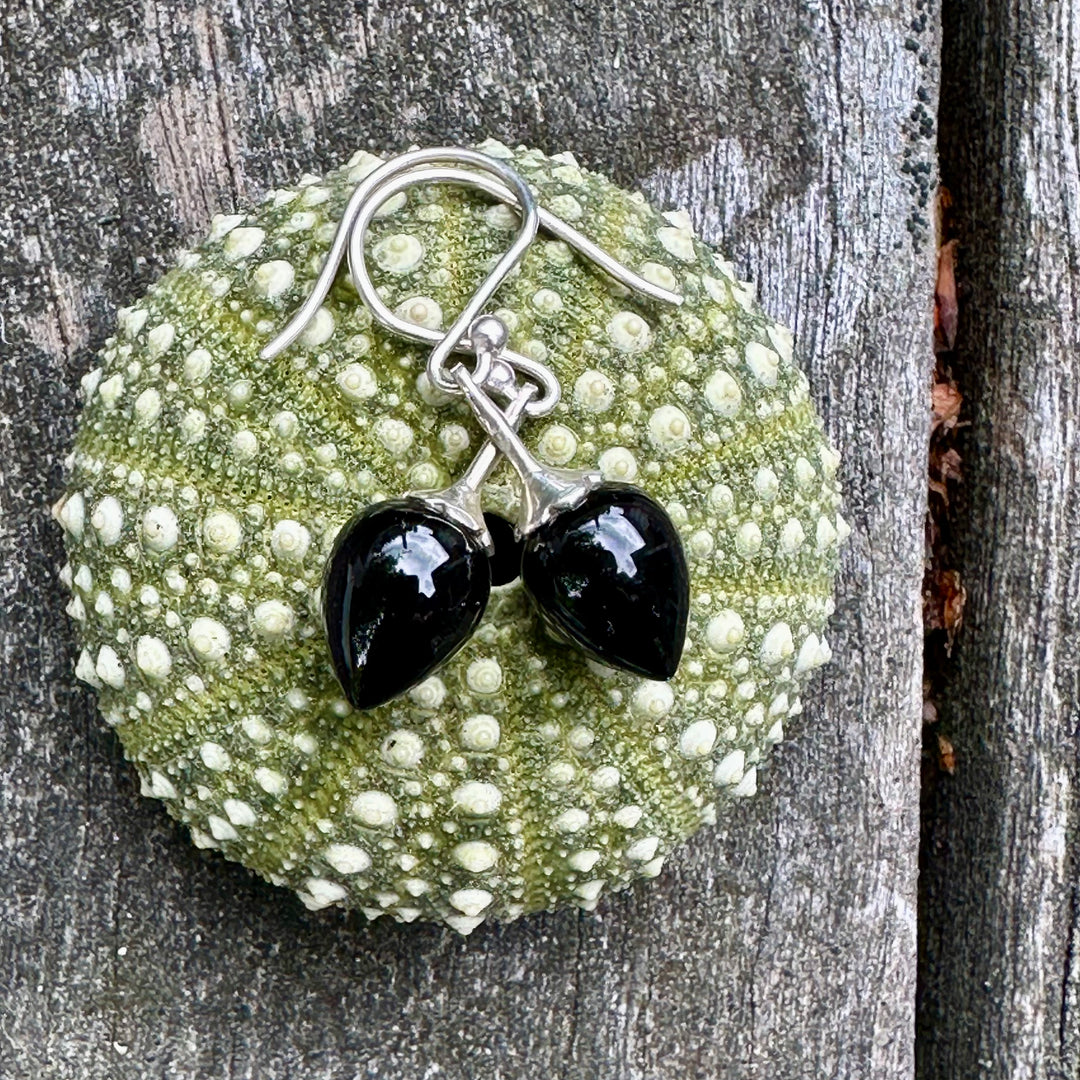 Wee black onyx drop earrings