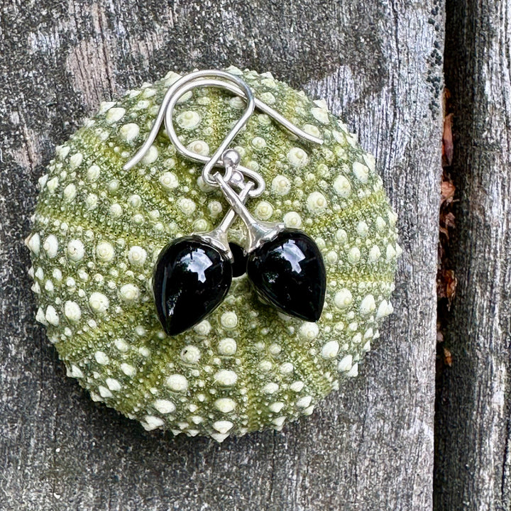 Wee black onyx drop earrings