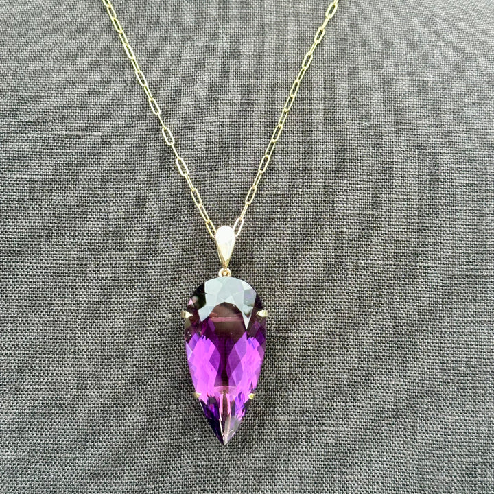 Huge dark purple amethyst pendant