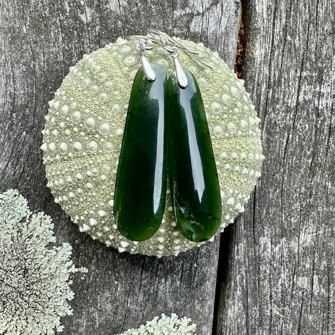 New Zealand greenstone ( kawa kawa) earrings