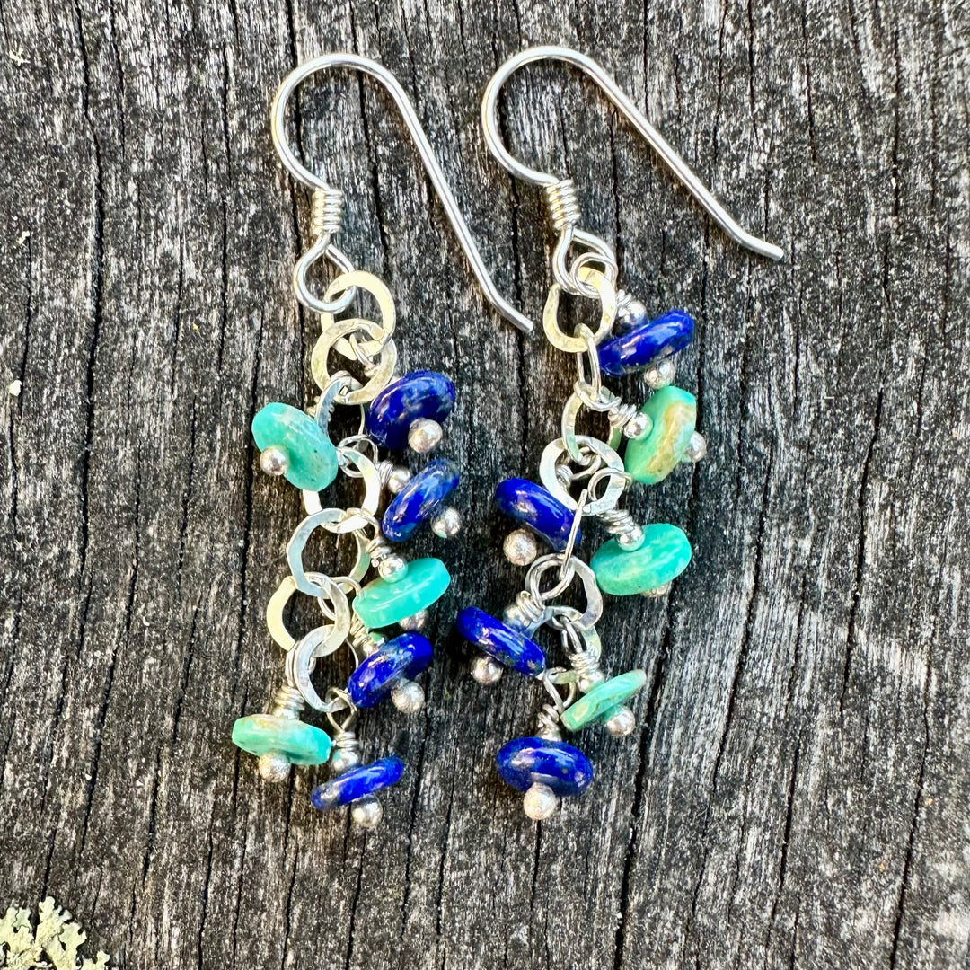 Lapis lazuli and turquoise earrings