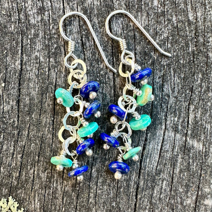 Lapis lazuli and turquoise earrings