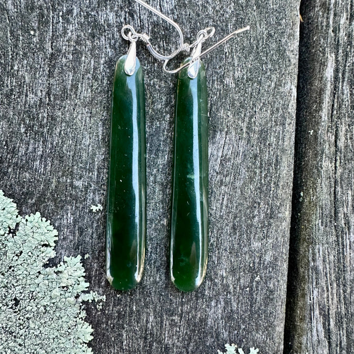 Matched NZ Greenstone earrings