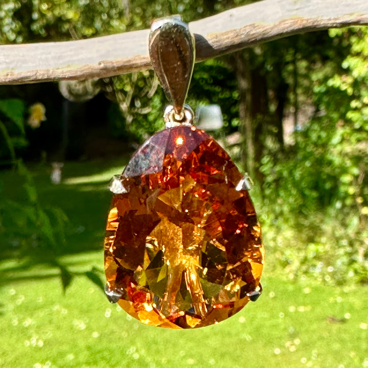 Rose cut Brazilian citrine pendant