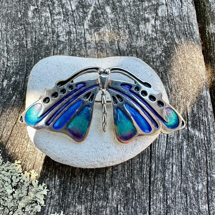 Vintage Pat Cheney butterfly pendant brooch