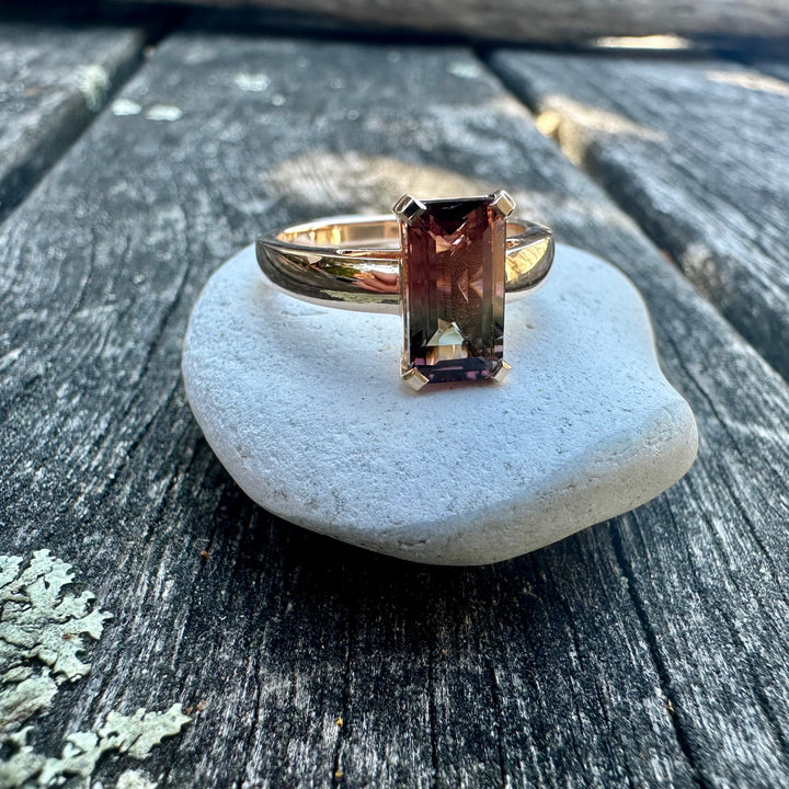 2.2ct watermelon tourmaline ring