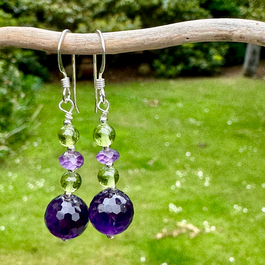 Amethyst & peridot earrings