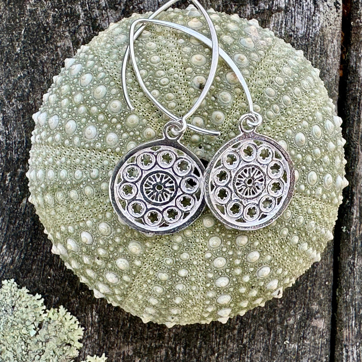 Small rose window earrings