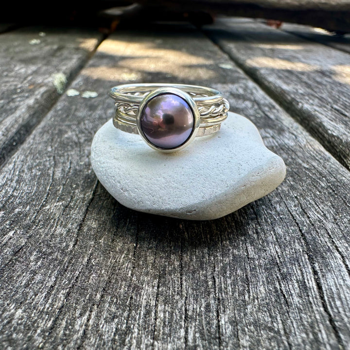 Coffee colour pearl fine unity ring