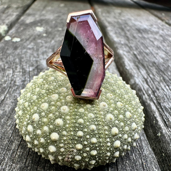 Brazilian watermelon tourmaline ring