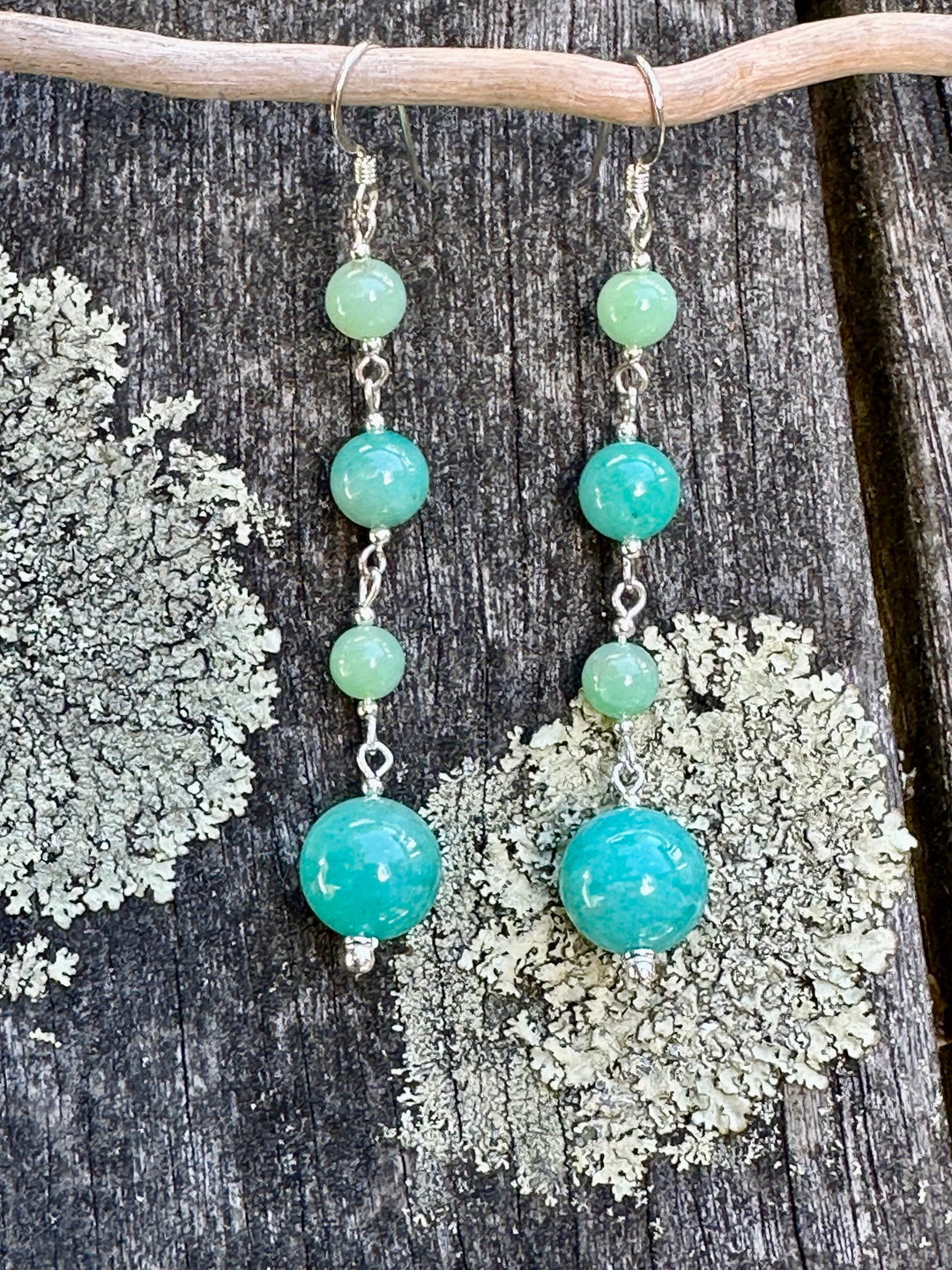 Amazonite & chrysoprase earrings