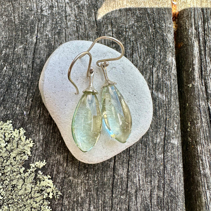 Prasiolite drop earrings