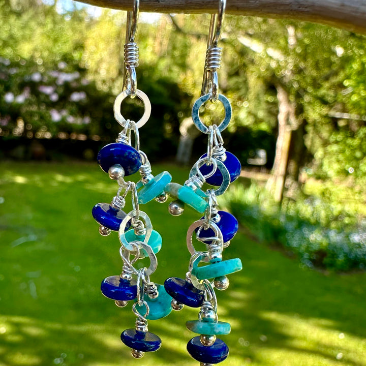 Lapis lazuli and turquoise earrings