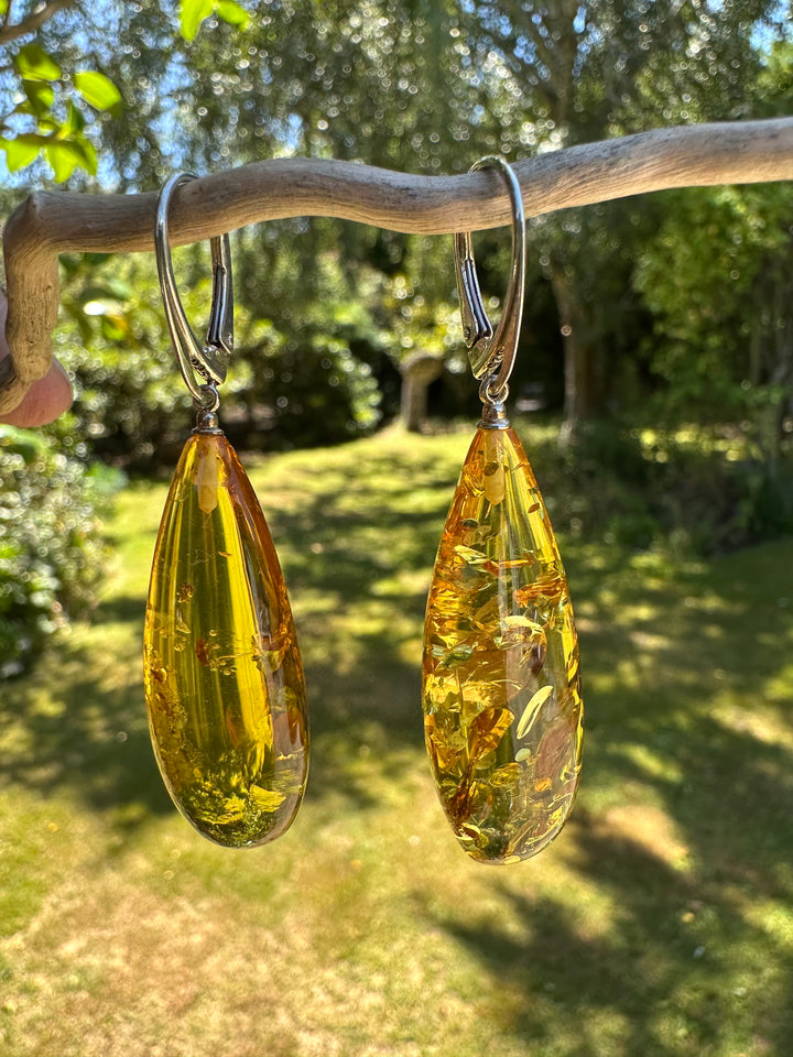 Baltic amber drop earrings