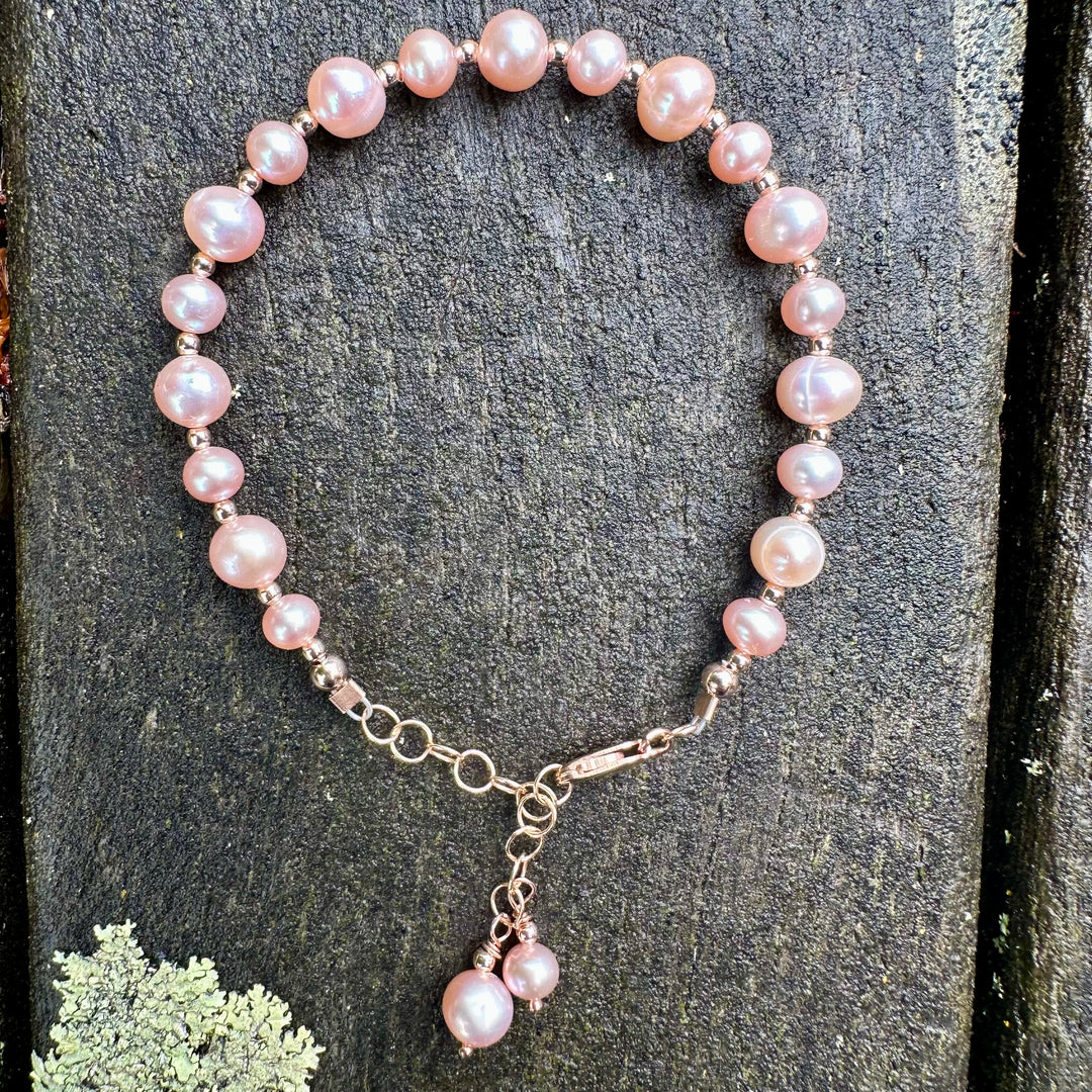 Pink freshwater pearl bracelet