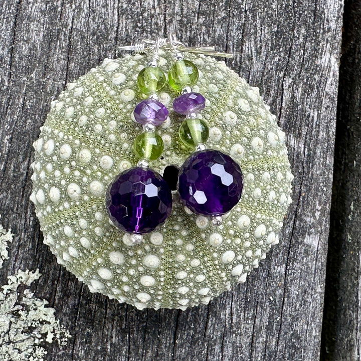 Amethyst & peridot earrings