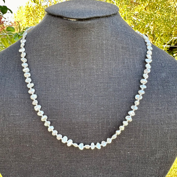 White keishi pearl necklace
