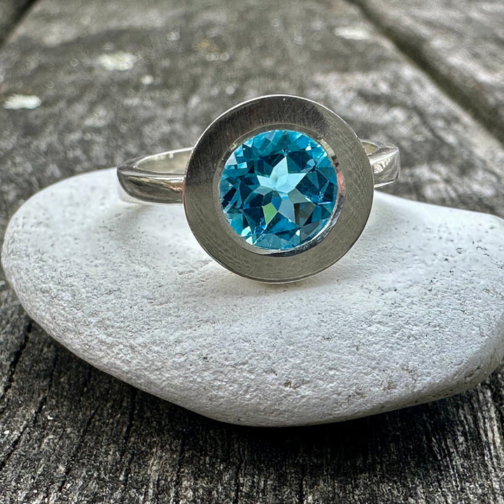 Blue topaz ring