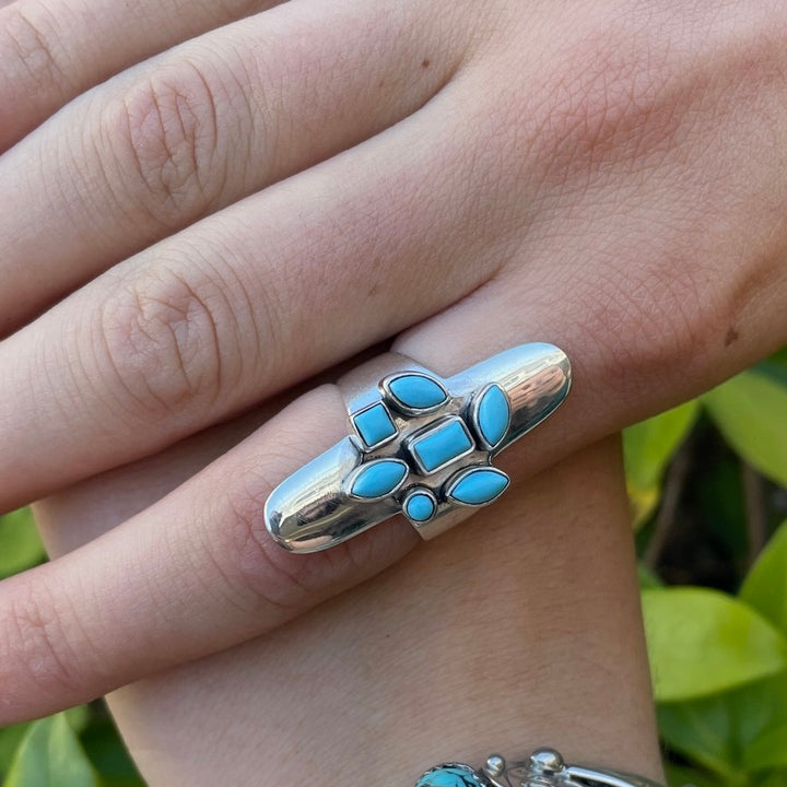 Turquoise multi stone ring
