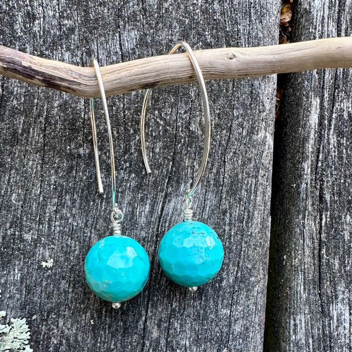 Faceted turquoise earrings