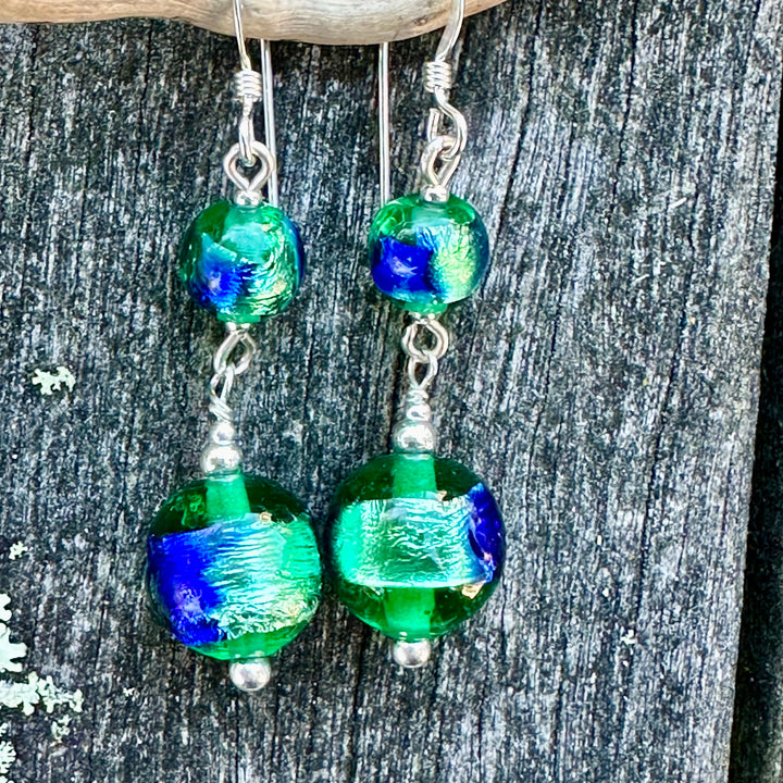 Vintage peacock eye earrings