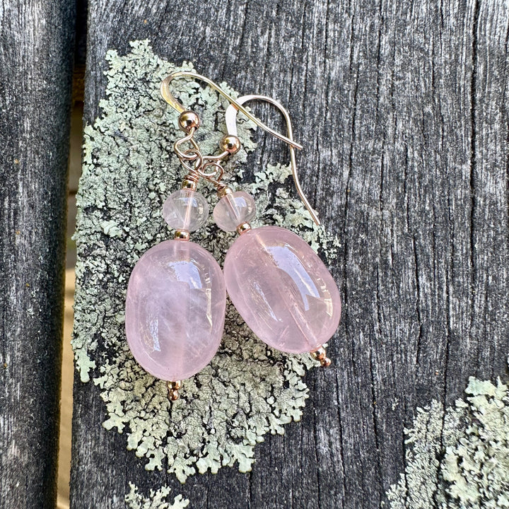 Rose quartz earrings