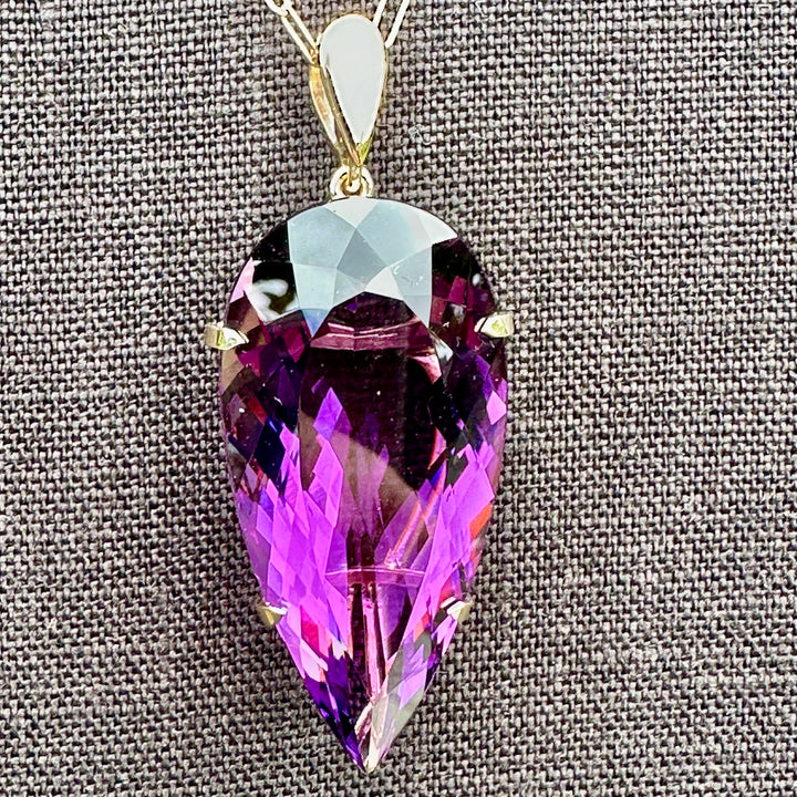 Huge dark purple amethyst pendant